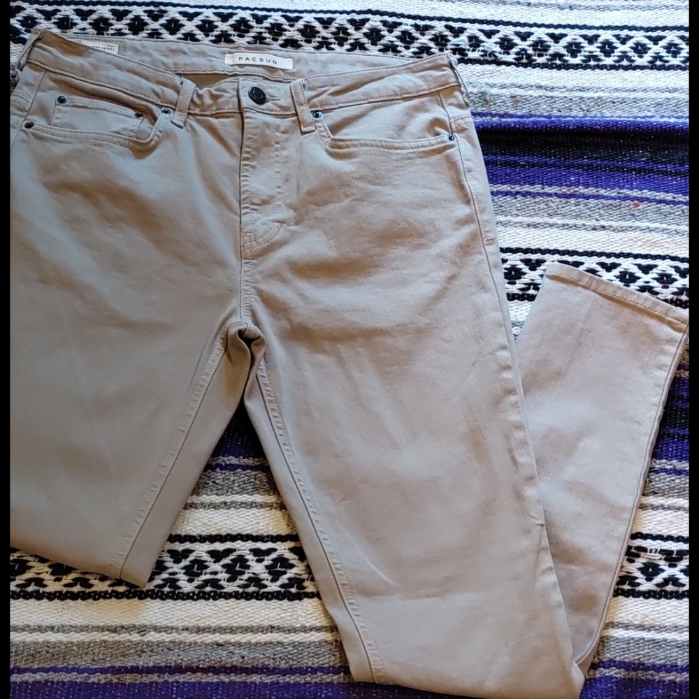 PacSun Khaki Stacked Skinny Jeans Size 32x30